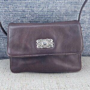 Vintage Fossil Women Handbag Brown Shoulder Bag Leather Crossbody Bag
